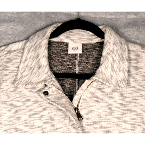Cabi Neo Moto Jacket Blazer Womens Size 8 Heather Gray Pockets Knit 5102 - Picture 2 of 9